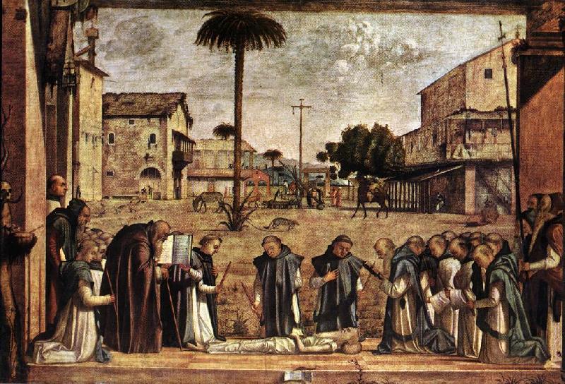 CARPACCIO, Vittore Funeral of St Jerome fg Spain oil painting art